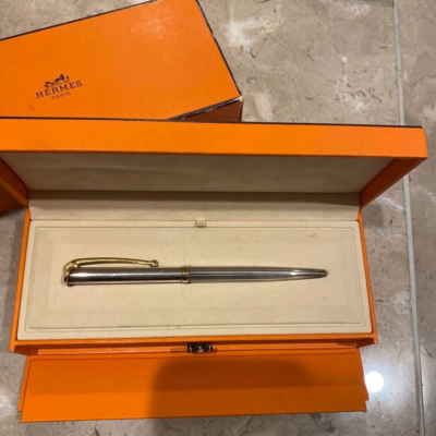 Hermes Allegro Sterling Silver 925 Twisted Ballpoint Pen wz Hermes Allegro Sterling Silver 925 Twisted Ballpoint Pen wz