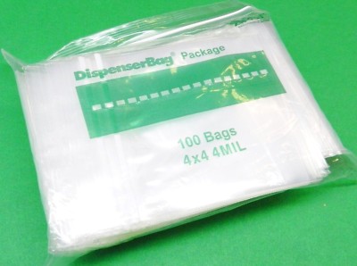 4mil Reloc Zippit 4x4 100 Clear Reclosable Bags Thick Zip Seal Lock 4'' Square 