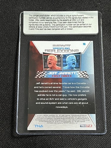 JEFF JARRETT 2012 TRISTAR TNA IMPACT SIGNED AUTOGRAPHED CARD CAS AUTHENTIC - Picture 2 of 2