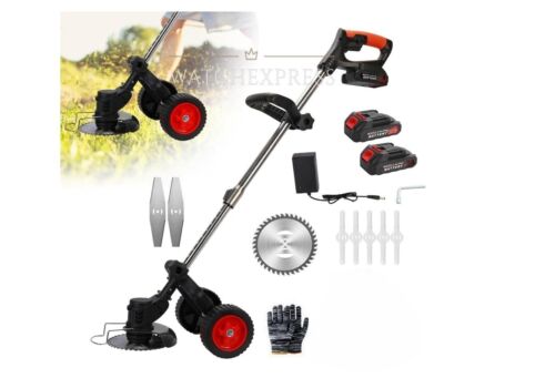 DECESPUGLIATORE A BATTERIA 48V TAGLIABORDI ELETTRICO TAGLIAERBA DOPPIA BATTERIA - Foto 3 di 17