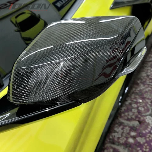 Real Carbon Fiber Rear View Mirror Covers For Chevrolet Corvette C8 Z51 2020-25
