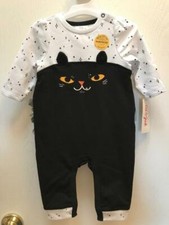Halloween Baby Girl BodySuit Black Kitty Cat Rumba Outfit 1 pc Size 0-3 mo. NWT