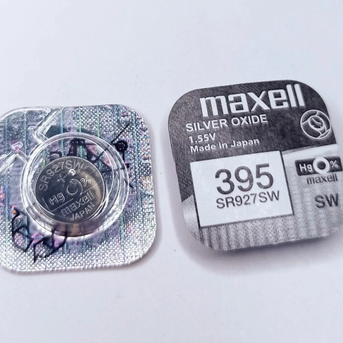 MAXELL SR927SW, 395  Silver Oxide Battery 1.55V made in Japan Expiry 06-2029