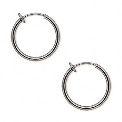 Hoop Earrings For Non Pierced Ears 17MM With Snug Fit Spring Closure | eBay