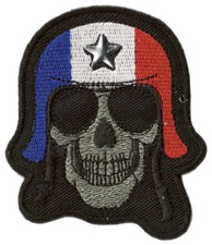 Patche écusson biker motard France Skull thermocollant hotfix patch 