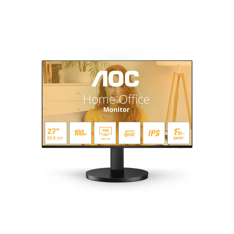Écran 27" AOC B3 Full HD 100Hz noir pour un affichage fluide au quotidien
