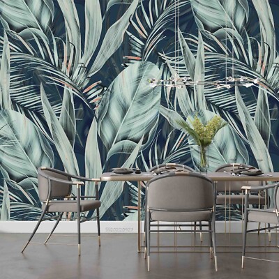 3D Leaves Flora Pattern Self-adhesive Removable Wallpaper Murals