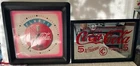 Vintage Coca Cola Kitchen Wall Clock 1994 Works CRACK & 15x10 Mirror Picture