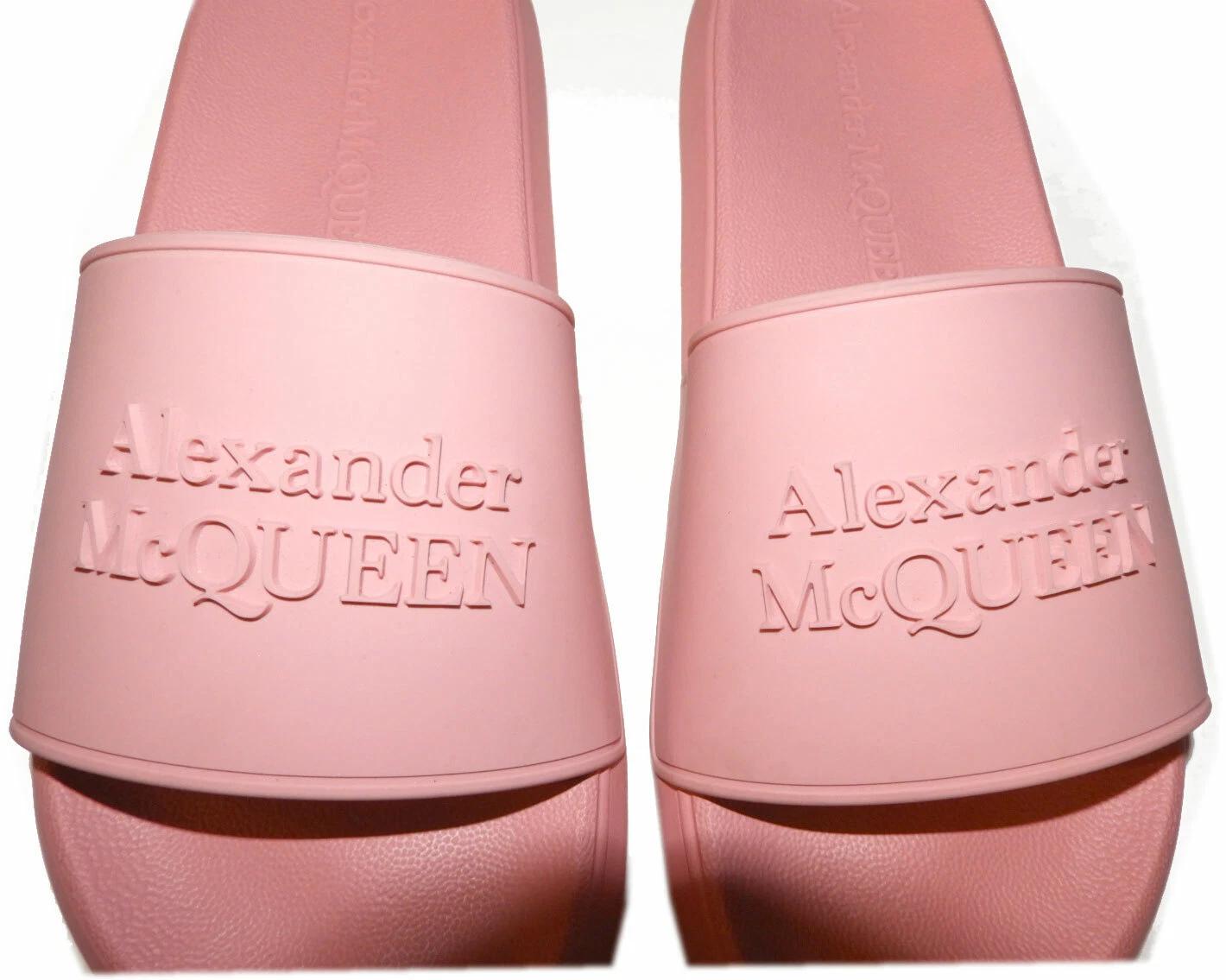 Sandali rosa Alexander McQueen piscina slides 37 sandali logo gelatina
