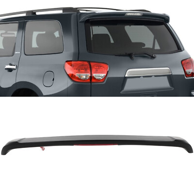 Roof Spoiler Fits 2008-2022 Toyota Sequoia Matte Black ABS W/LED Brake Light