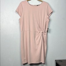 Express New with Tag Blush Cap Sleeve Twist Detail Knee Length Dress XL