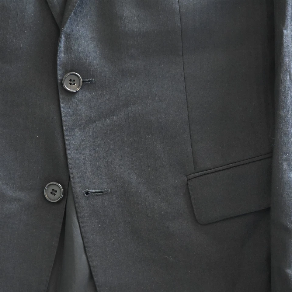 Traje para hombre Hugo Boss 38R 30x32 lana a rayas negras hecho en EE. UU. The Jam76/Sharp1 Foto 3 de 4