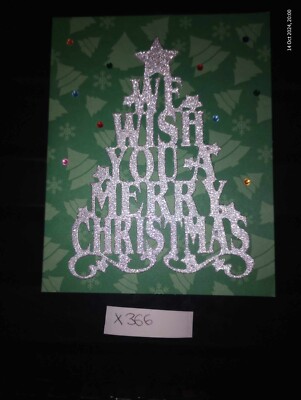 Luxus Handarbeit Personalisiert Weihnachten Grün Silber Glitzer Baum X366