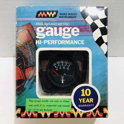 Make Waves English & Metric Hi-Performance Temperature Gauge Vintage New Stock