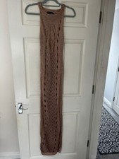 prettylittlething rose gold metallic dress