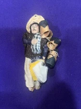 1930’s Vintage Mexican Man Doll Souvenir Folk Art Handmade Cloth Doll 3”
