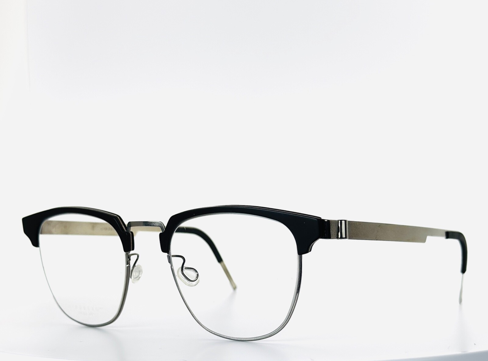 LINDBERG STRIP 9843 20/10240 P10 Black Browline Eyeglasses 49-21-135 B:43