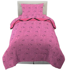Barbie Pink Chevron Kids Reversible Bed Set-W38598101174, W10973186534