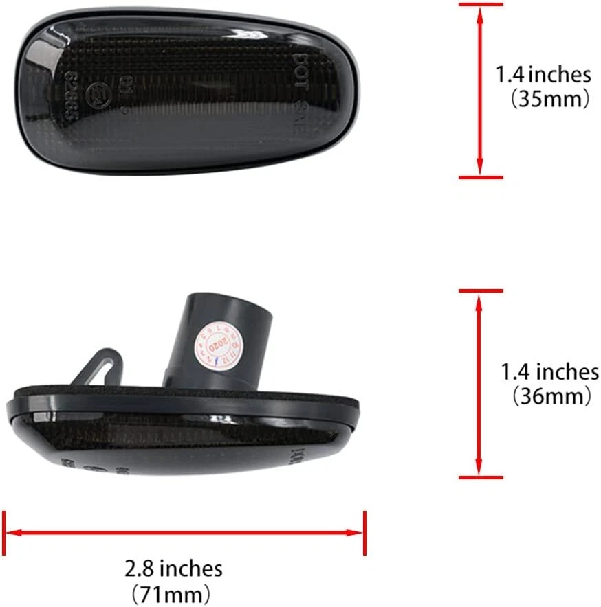 2x Smoked LED For Cadillac STS STS-V 2005-2011 Front Fender Side Marker Lights - Image 4 of 4