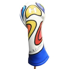 Majek Retro Golf Hybrid Utility Club Headcover Psychedelic Design Vintage Style