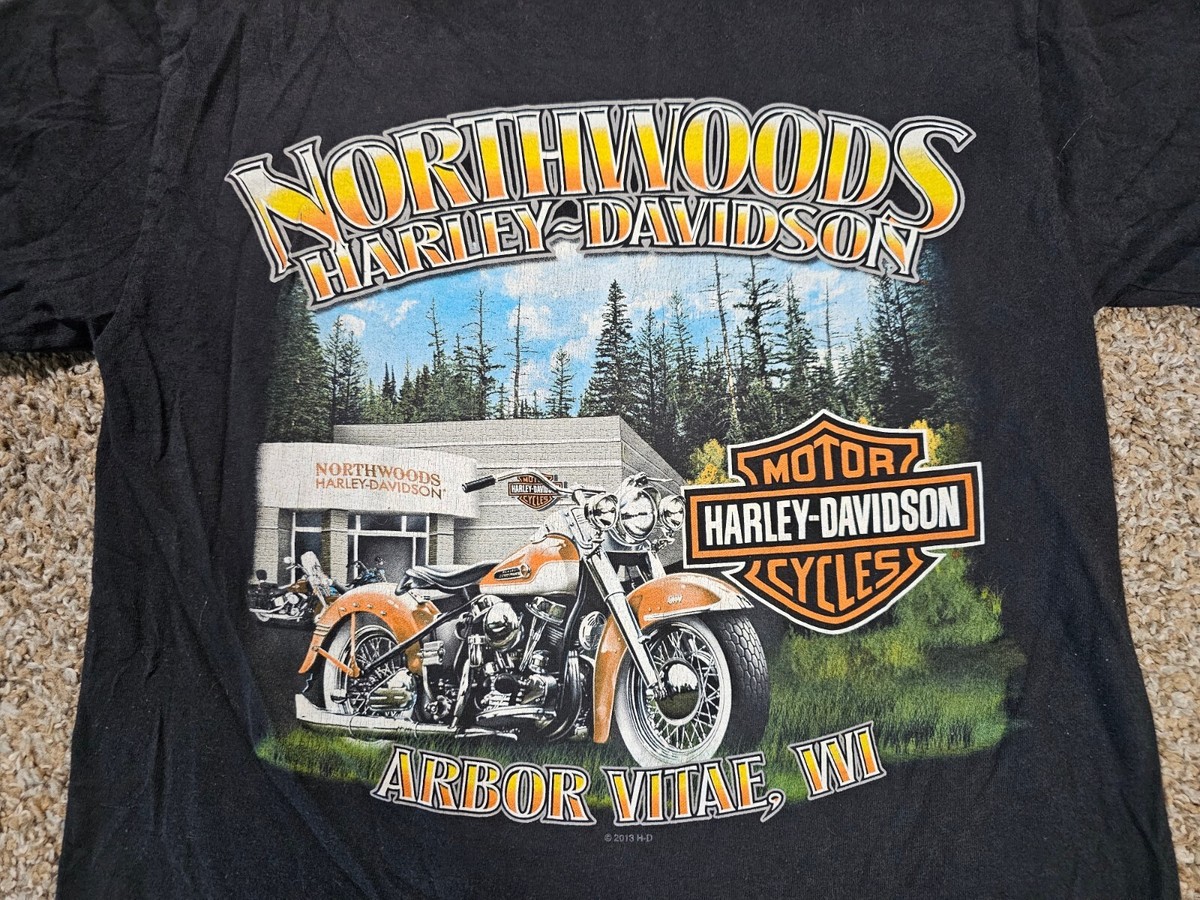 2013 Harley Davidson Northwoods Arbor Vitae WI TEE Black SM | eBay