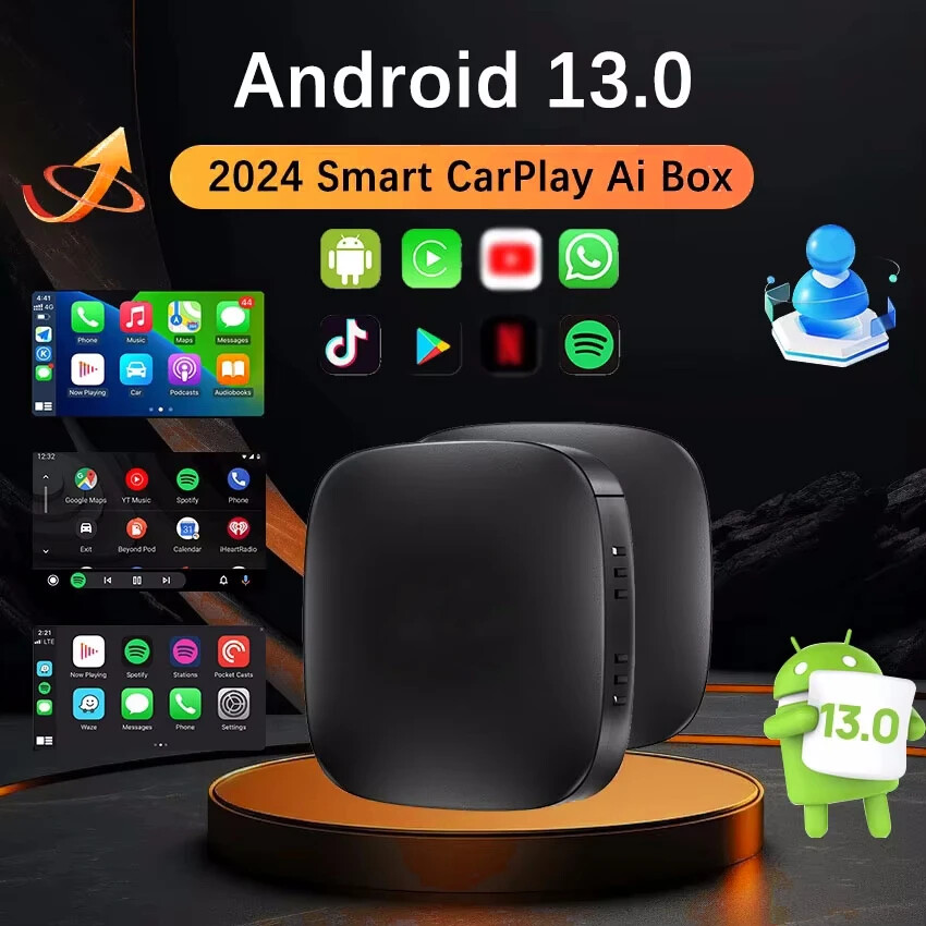 Android 13 Carplay Ai Box Wireless Auto Smart TV Box Car