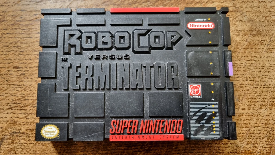 SNES SUPER NINTENDO ROBOCOP VS THE TERMINATOR HARD PLASTIC CASE SPC USA NTSC CIB - Image 2 of 4
