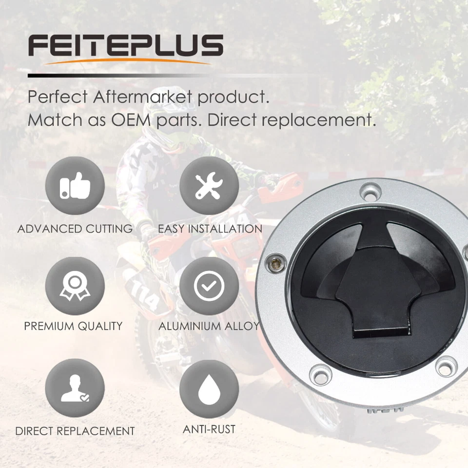 Bloqueo de tapa de tanque de combustible CNC para Kawasaki Ninja 650 650R ER-6F EX650 06-15 Foto 2 de 4