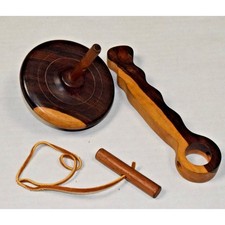 Vintage Spinning Whip Top Toy Artist Tim Mackaness 70s Black Walnut 20 out of 25