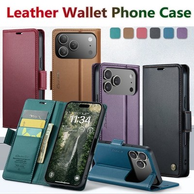Magnetic Flip Wallet Cards Leather Case For iPhone 17 16 15 14 13 12 11 Pro Max