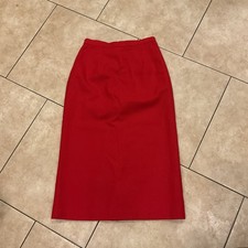 VTG 100 Wool Red Women  s Skirt 28in Waist