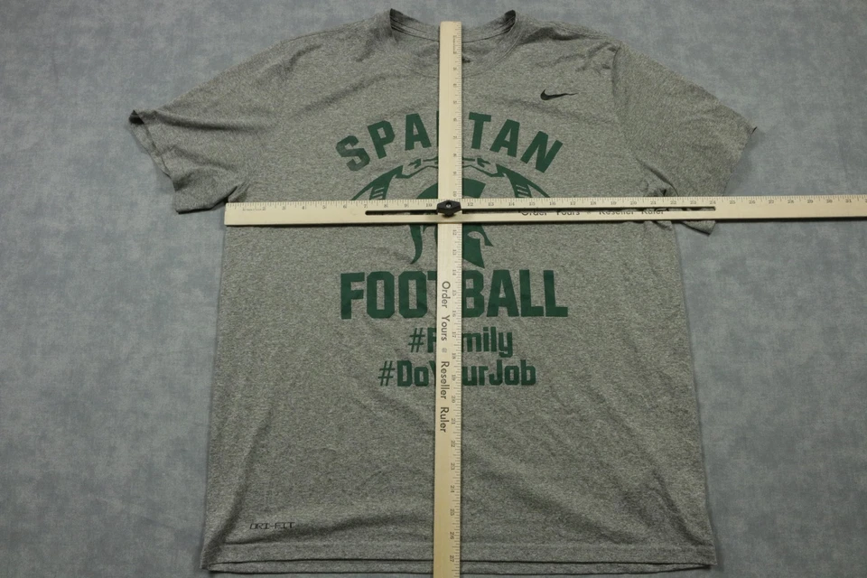 Camisa masculina Michigan State Spartans XL cinza verde futebol NCAA Nike Dri Fit - Imagem 3 de 4