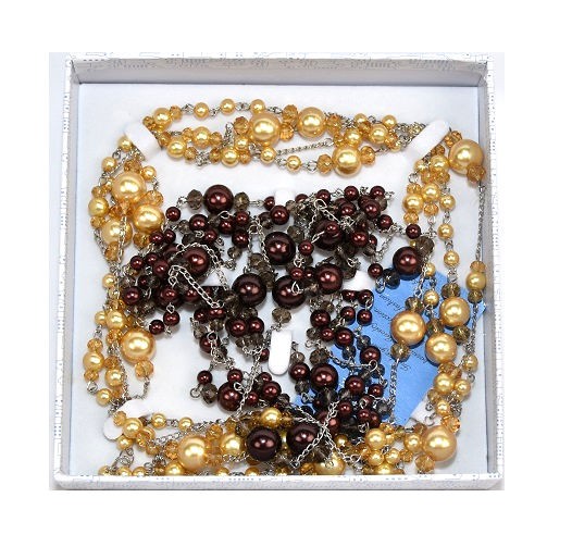 Лот из 49 комплектов по 4 женских экстравагантных длинных грушевых ожерелий