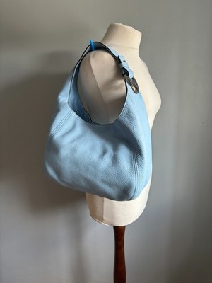 MICHAEL KORS GROSSE LEDER TASCHE FULTON Schultertasche Hobo Slouch blau LILLIE