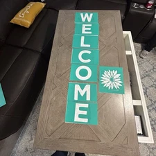 CHALK COUTURE WELCOME SIGN Transfer LOT Mostly Unused RETIRED smoke free home.