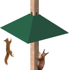 Metal Squirrel Baffle for 4x4 Post, Outside Wooden Pole Mount 1pcs, Green 