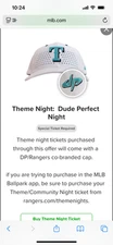 Texas Rangers Dude Perfect DP White Adjustable Hat Cap Theme Night 6/27/25
