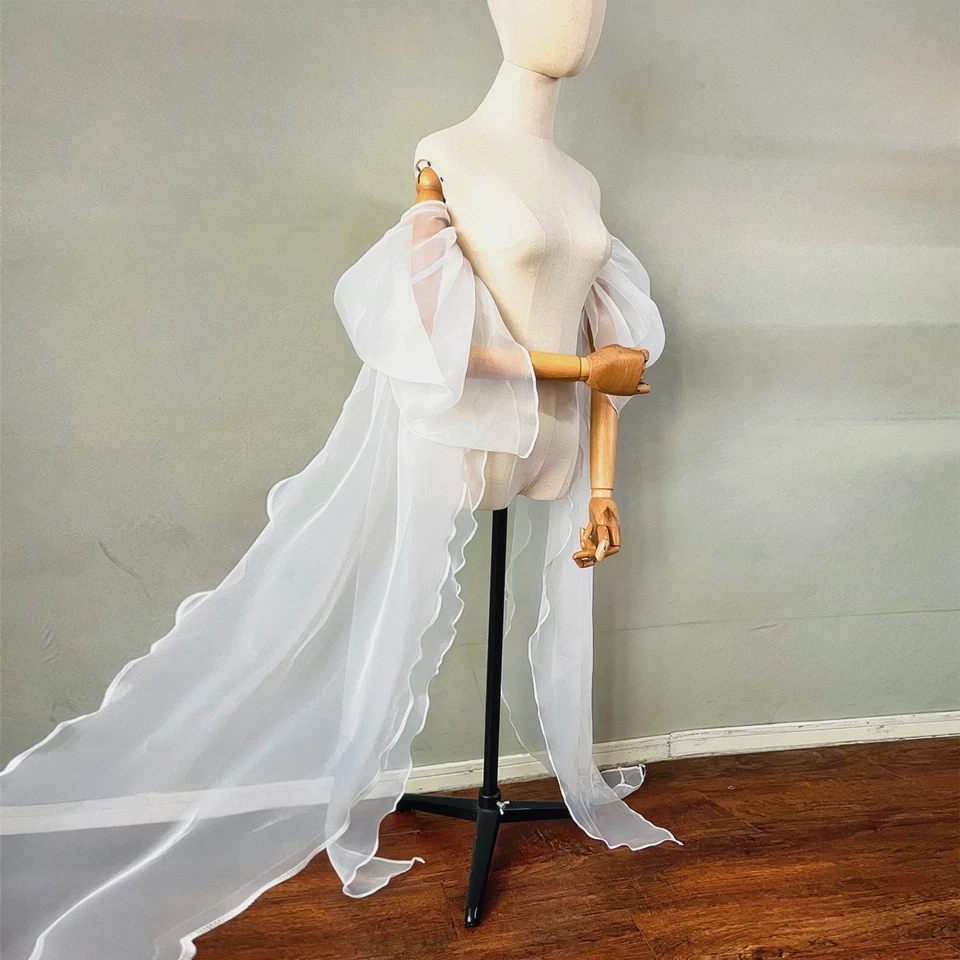 Organza Puffy Detachable Sleeves For Wedding Party Removeable Dance Accessories - Image 3 of 4