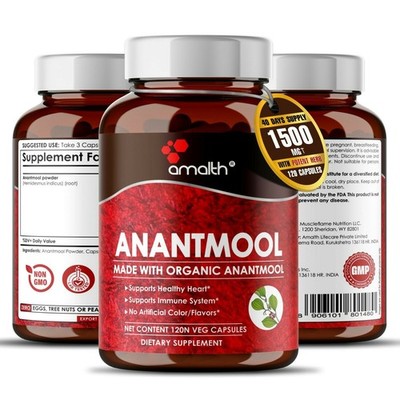 Bio-Anantmool-Pulver Hemidesmus Indicus Gesundes Herz 1000 mg 120 Kapseln