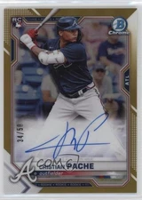2021 Bowman Chrome Rookie Gold Refractor /50 Cristian Pache #CRA-CP Auto RC