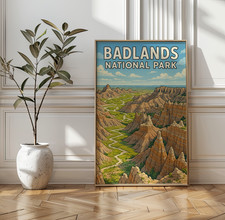 Badlands National Park Poster Wall Art – South Dakota Landscape