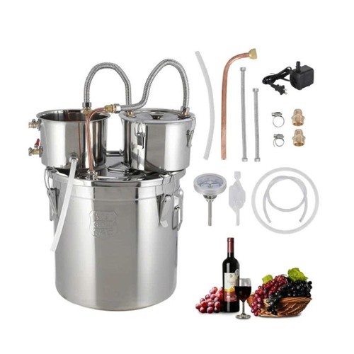Garvee 8 Gal 30L Stainless Steel Alcohol Still Copper Tube 3 Pots Distillation