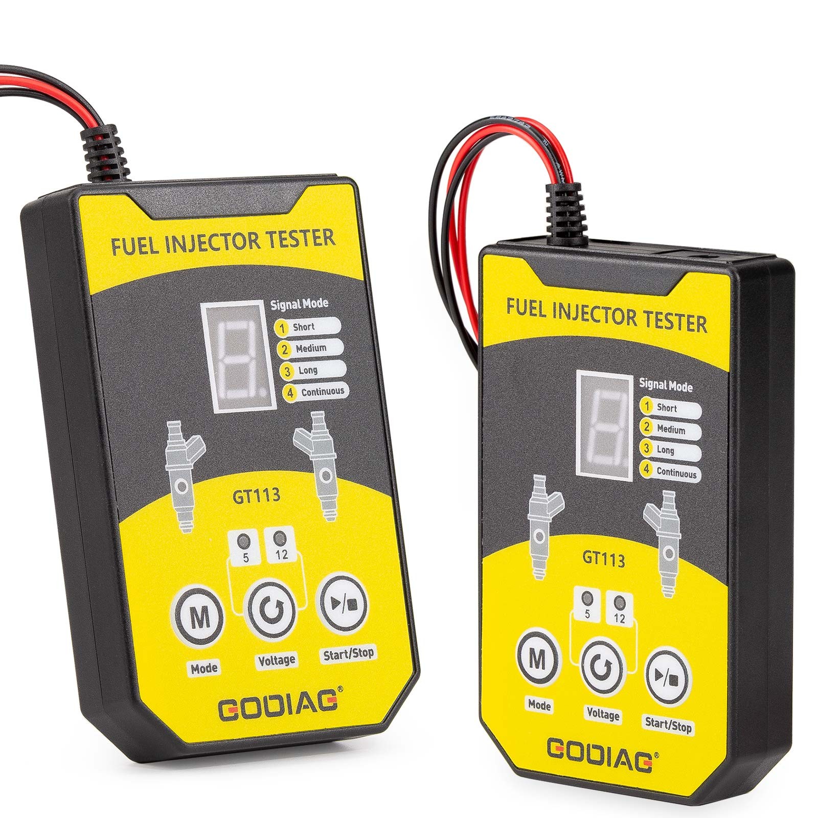 GODIAG GT113 Fuel Injector Tester&Cleaner with 6 Sizes of Adapters 8 Pulse Modes