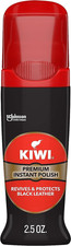 Instant Shine Protect Liquid Shoe Polish, Black, 1 Bottle with Sponge Applicat