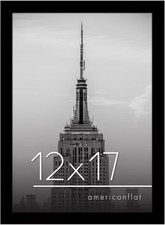 Americanflat 12x17 Picture Frame with Polished Plexiglass - 12x17, Black