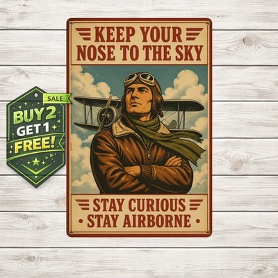 Pilot Stop Flying Quote Vertical Metal Tin Sign Aviation Art
