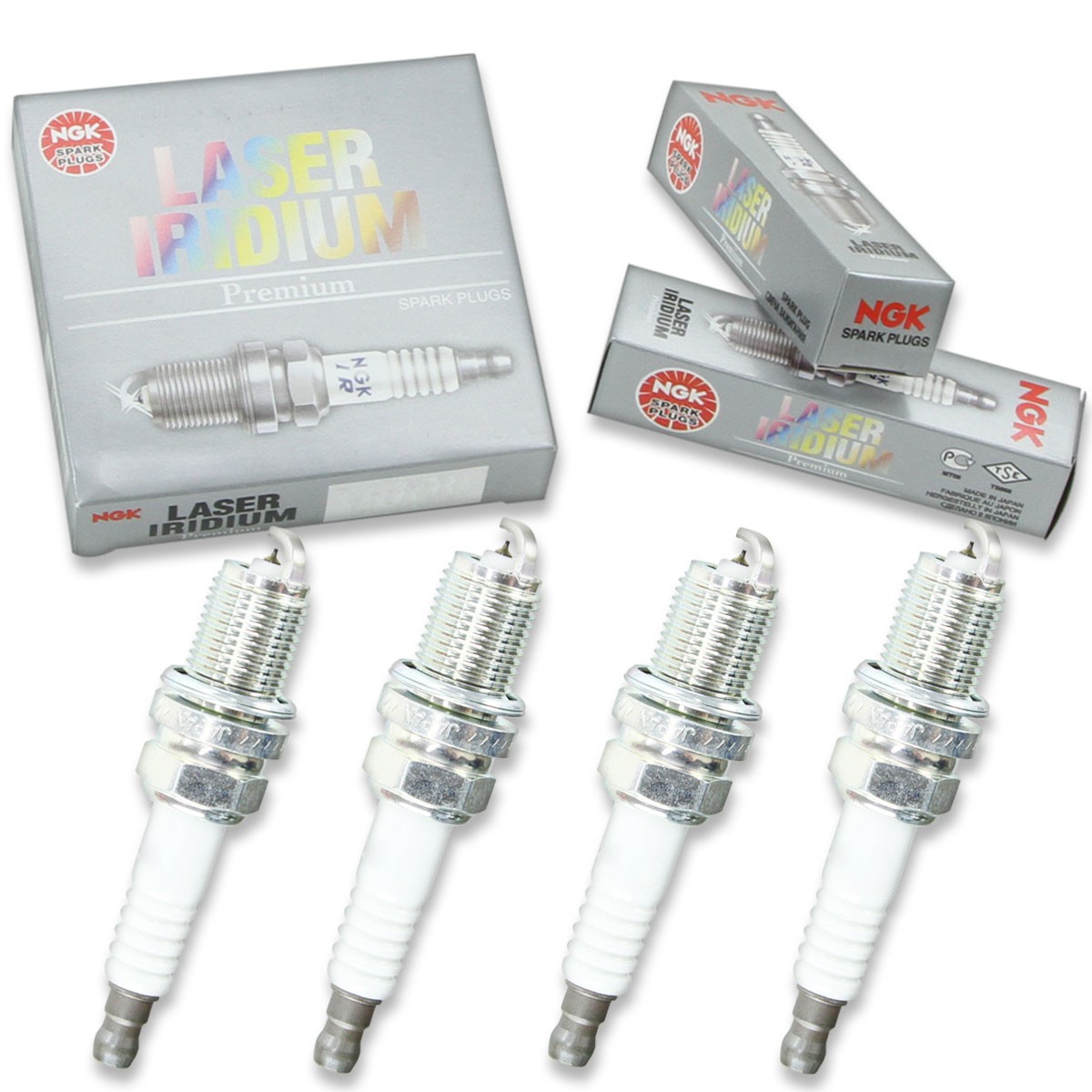 4 pcs NGK Laser Iridium Spark Plugs for 1996-2009 Subaru Legacy 2.5L H4 - ae