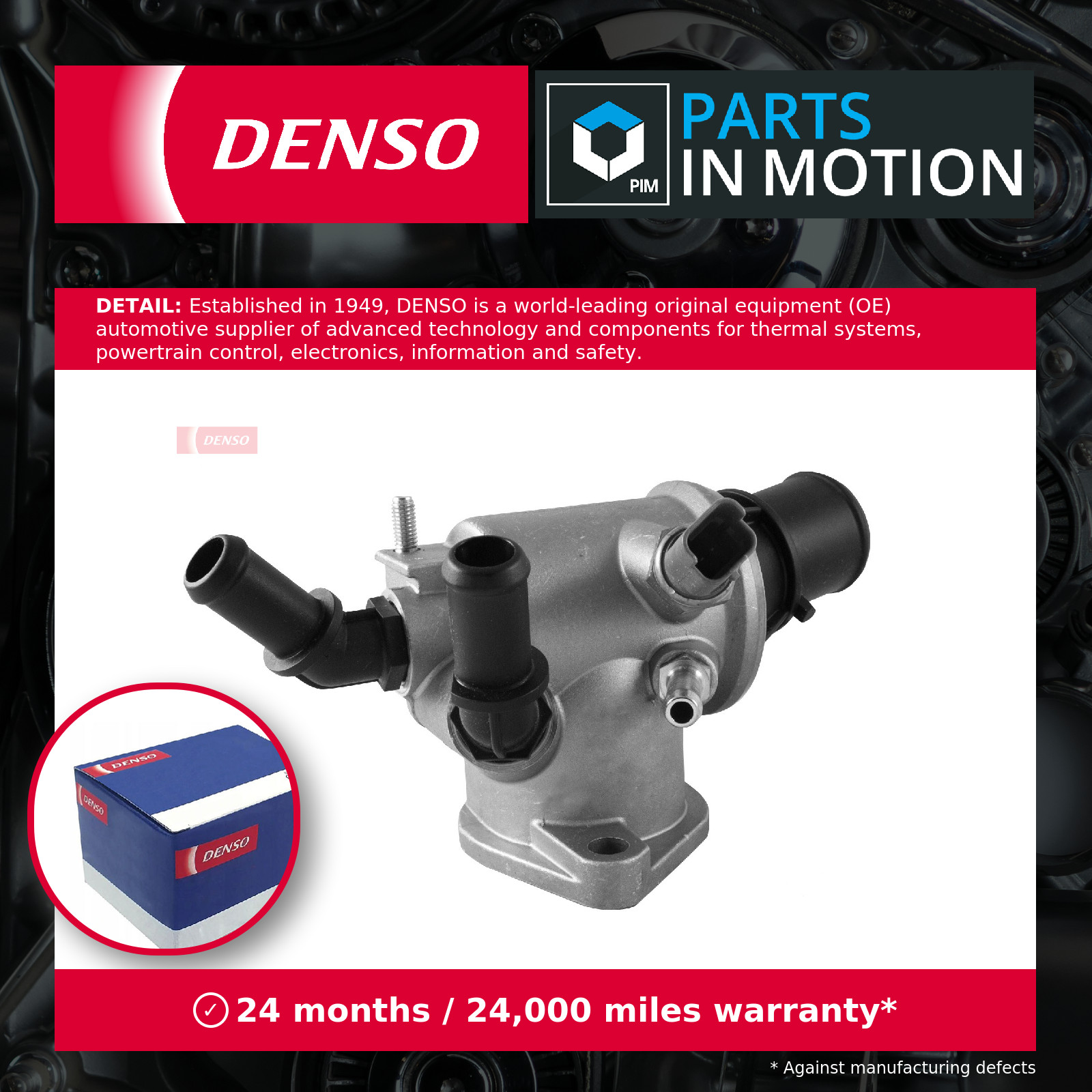 Coolant Thermostat fits SAAB 9-3 YS3F 1.9D 04 to 15 Denso 1338039 55187784 New - Image 2