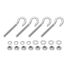 4 Pcs M6 Hook Bolt, 4.3 Inch Stainless Steel Eye Bolt with Nut