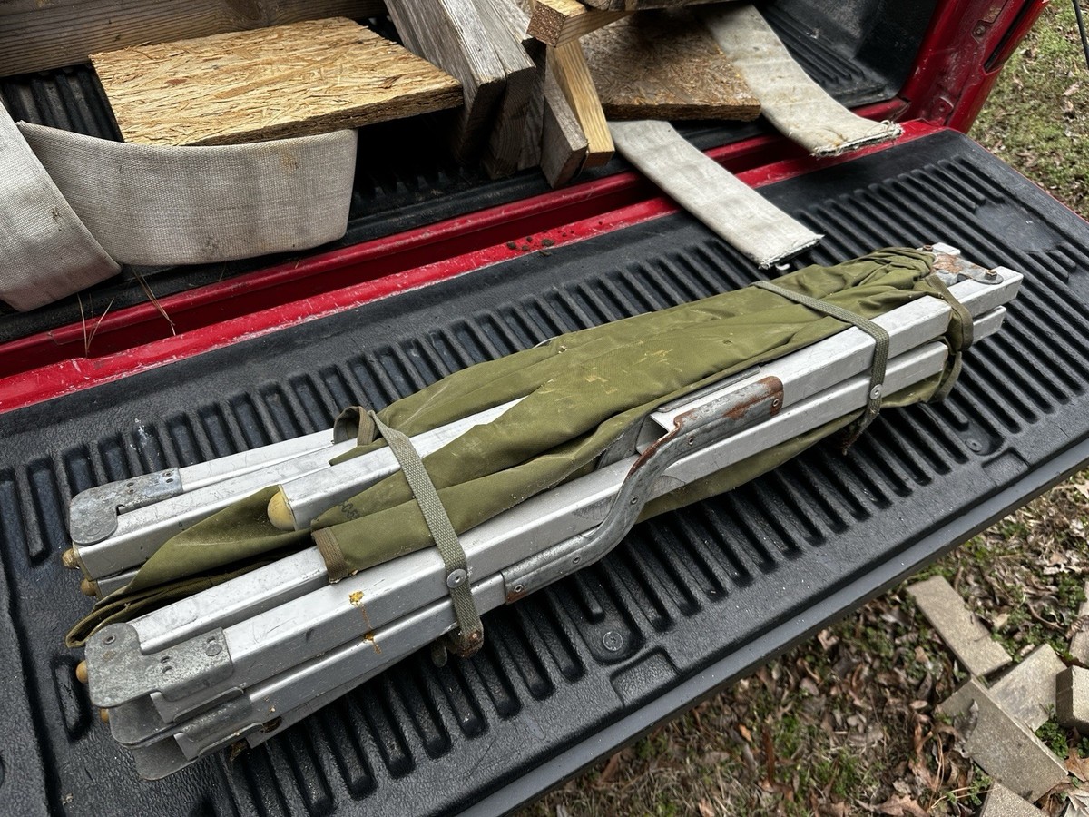 Vintage Aluminum Frame Folding Army Cot | eBay